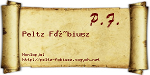 Peltz Fábiusz névjegykártya